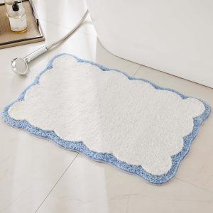 Microfiber Scalloped Bathroom Rug