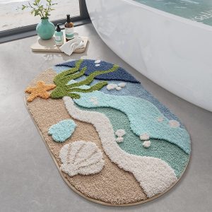 Oval Microfiber Bathroom Rug