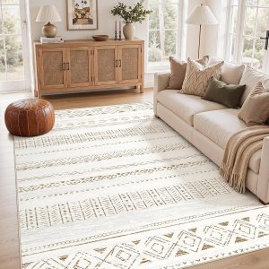 Boho Moroccan-Style Washable Area Rug