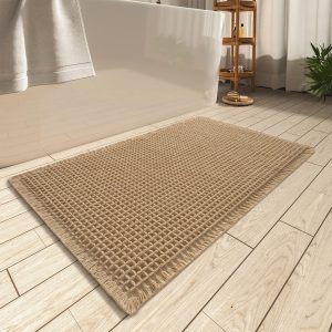 Waffle-Texture Bathroom Mat