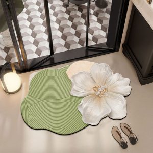 Floral Diatom Mud Bathroom Floor Mat